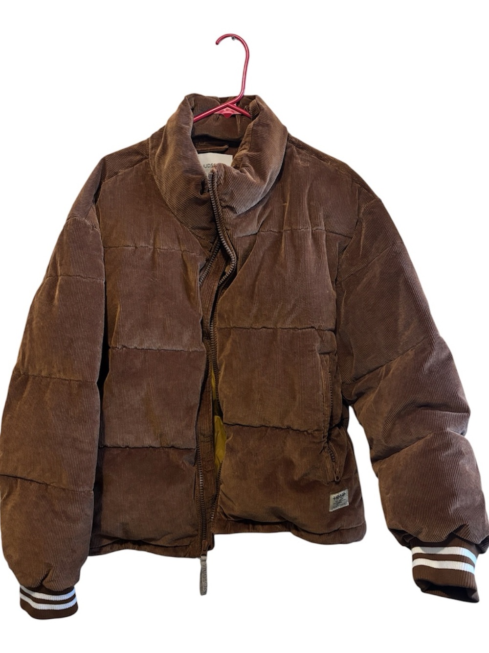 Hudson Jeans Brown Corduroy Puffer Jacket